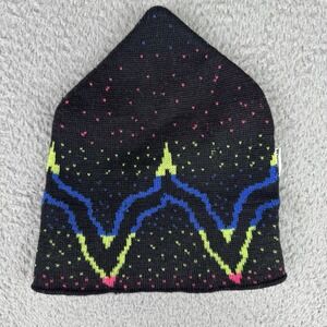 Vintage Wigwam Beanie Hat Unisex Mens Women's Blue Multi cap Wool Made In Usa